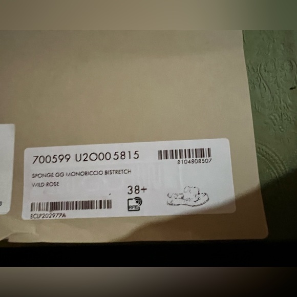 New Gucci GG monogram sponge GG Cotton Terry pink platform slides 38.5 - Picture 4 of 8